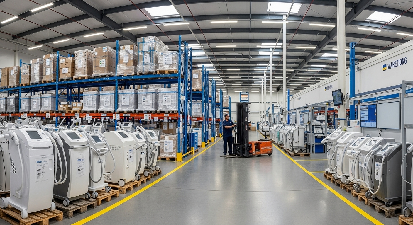 Professional Warehouse Operations with Aesthetic Equipment Inventory